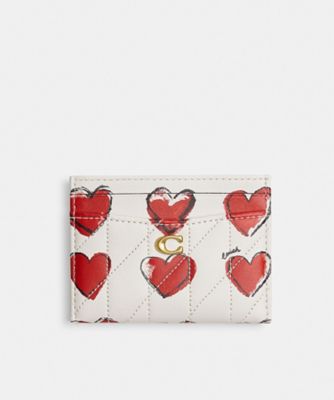 ＜COACH＞エッセンシャル　カード　ケース・キルティング　アンド　ハート　プリント